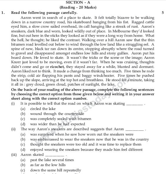 CBSE Class 9 English Communicative Sample Paper Set 34