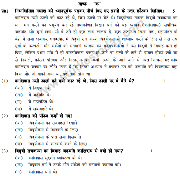 CBSE Class 9 Hindi A Sample Paper Set 19