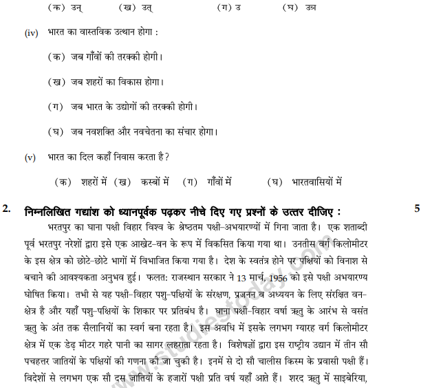 CBSE Class 9 Hindi B Sample Paper Set A-