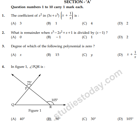 CBSE Class 9 Mathematics Sample Paper Set 45