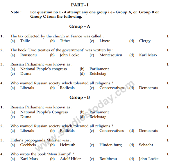 CBSE Class 9 Social Science Sample Paper Set Q