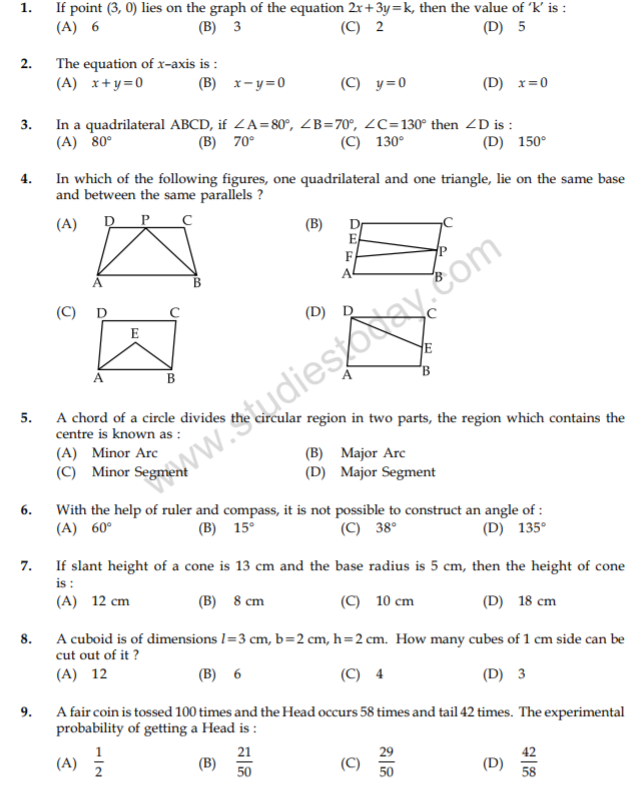 class_9_Maths_Question_paper_2