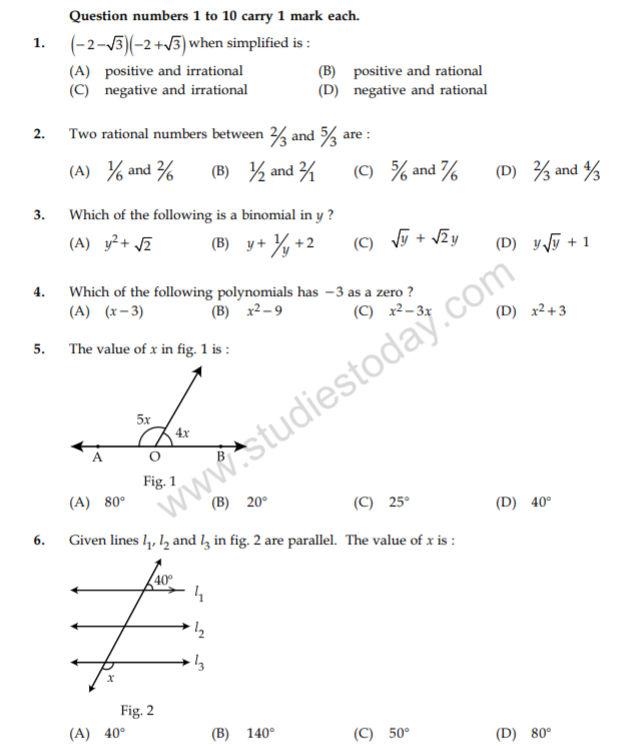 class_9_Maths_Question_paper_46