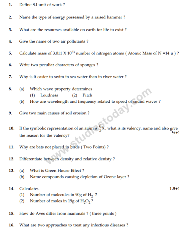 class_9_Science_Questions_paper_12