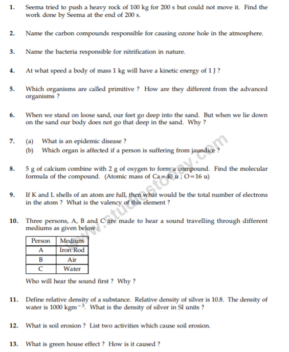 class_9_Science_Questions_paper_14