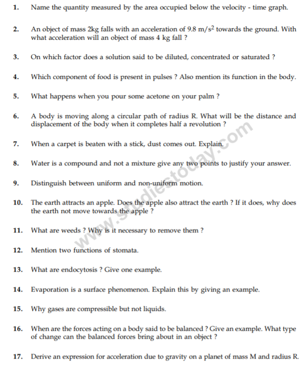 class_9_Science_Questions_paper_21