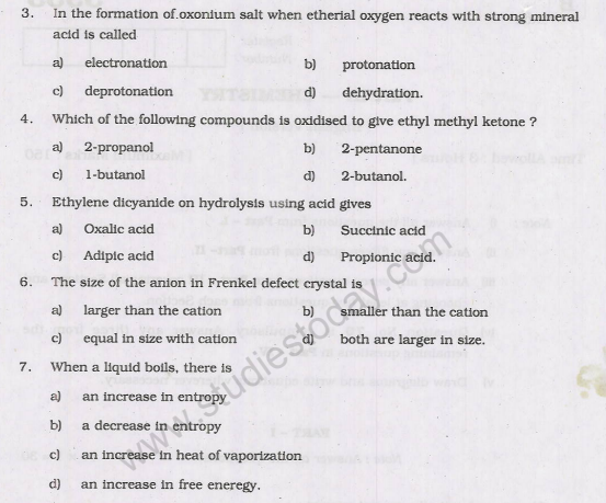 CBSE Class 12 ChemistryCORE Question Paper 5