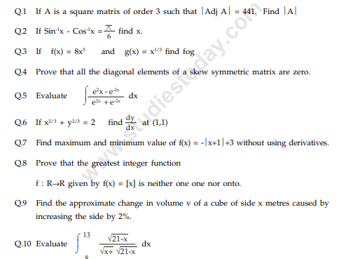 CBSE _Class _12 Maths_Question_Paper_6