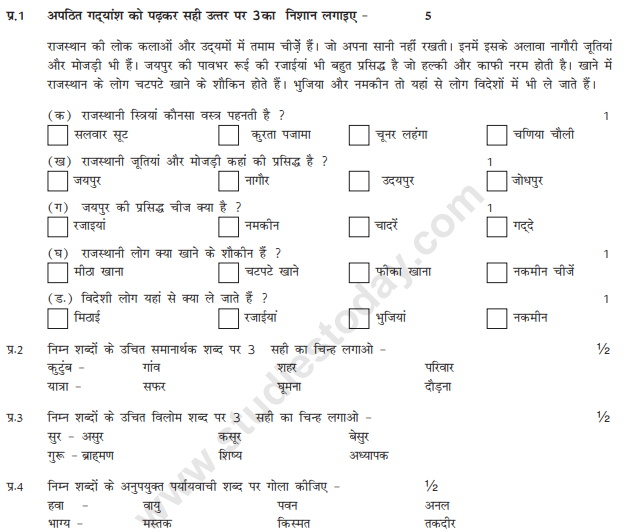 Class_5_Hindi_Question_Paper_13