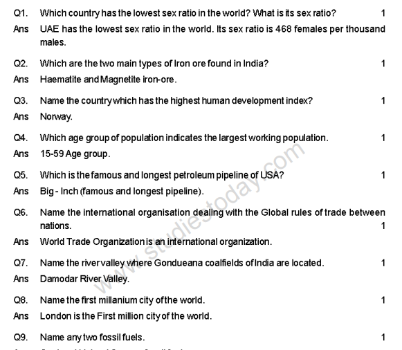 CBSE Class 12 Geography Sample Paper 2013 (4)