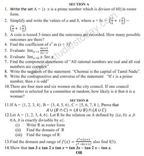 Class_11_Mathematics_Sample_Paper _30