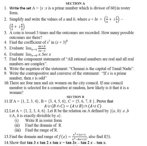 Class_11_Mathematics_Sample_Paper _9