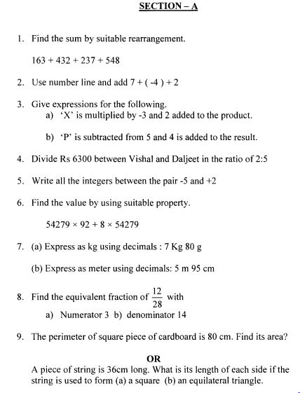Class_6_Mathematics_Question_Paper_8
