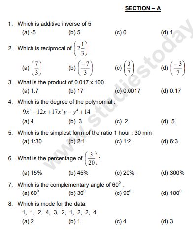 Class_7_Mathematics_Question_Paper_15