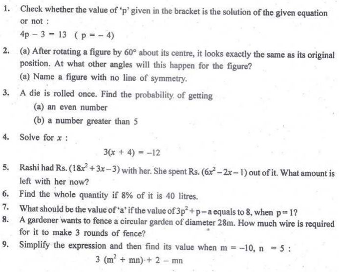 Class 7 maths chapter 2 worksheet pdf picture