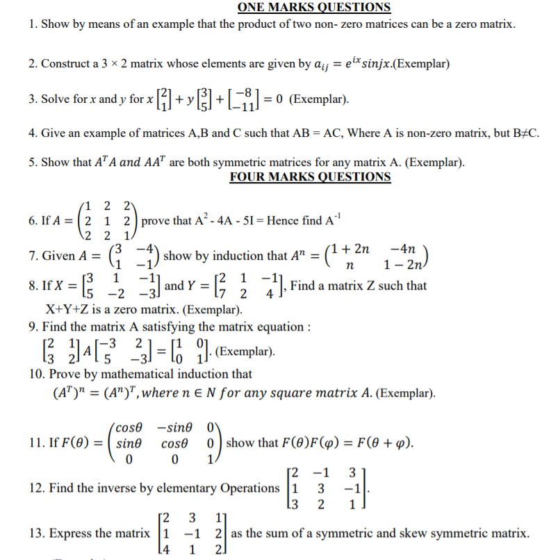 CBSE Class 12 Mathematics Matrices & Determinants (1)