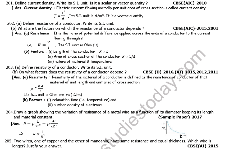 Class 12 Physics Current Electricity Boards Questions