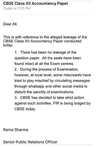 cbse accountancy paper leaked