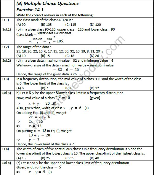 NCERT Class 9 Mathematics Chapter 14 Statistics & Probability Exemplar Solutions. Exemplar Problems for Class 9 Mathematics have been developed by the NCERT, (National Council of Educational Research and Training). The Mathematics Exemplars are really good question banks that have very important extra questions for practice for students for Class 9. The questions are of different formats such as Multiple Choice Questions, Short Answer Questions, Long Answer Questions, etc. They are of various difficulty levels so that all students are able to do the exemplars. Practicing Exemplar helps the students to understand concepts and prepare for competitive exams. The free exemplar solutions for Class 9 Mathematics in pdf format provided here have detailed solutions which will help the student to understand step by step process to solve difficult questions. Click on below link to download NCERT Class 9 Mathematics Chapter 14 Statistics & Probability Exemplar Solutions