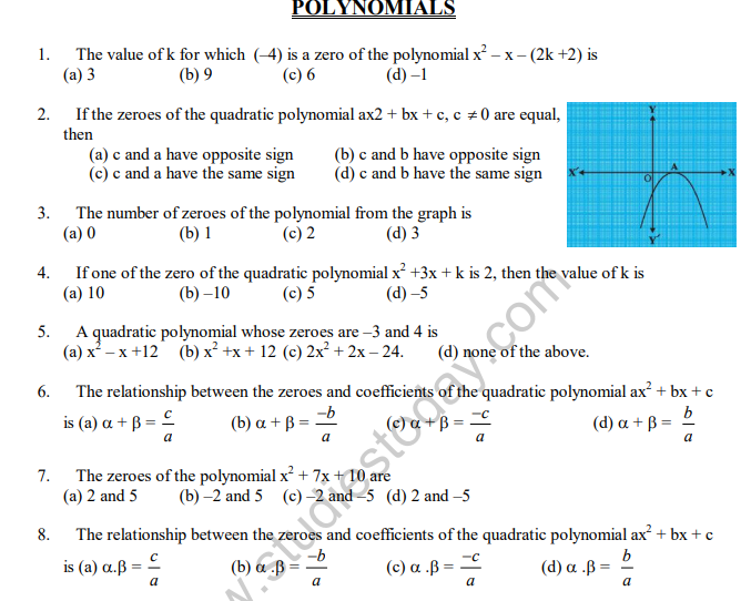 cbse-class-10-polynomials-mcqs-set-a-multiple-choice-questions-for-polynomials