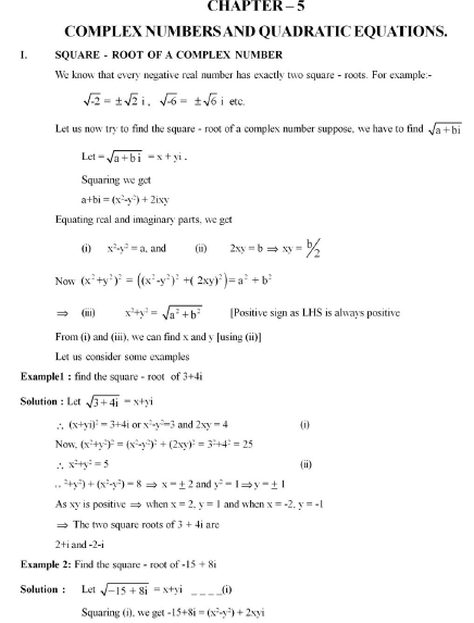 CBSE Class 11 Maths Complex Numbers