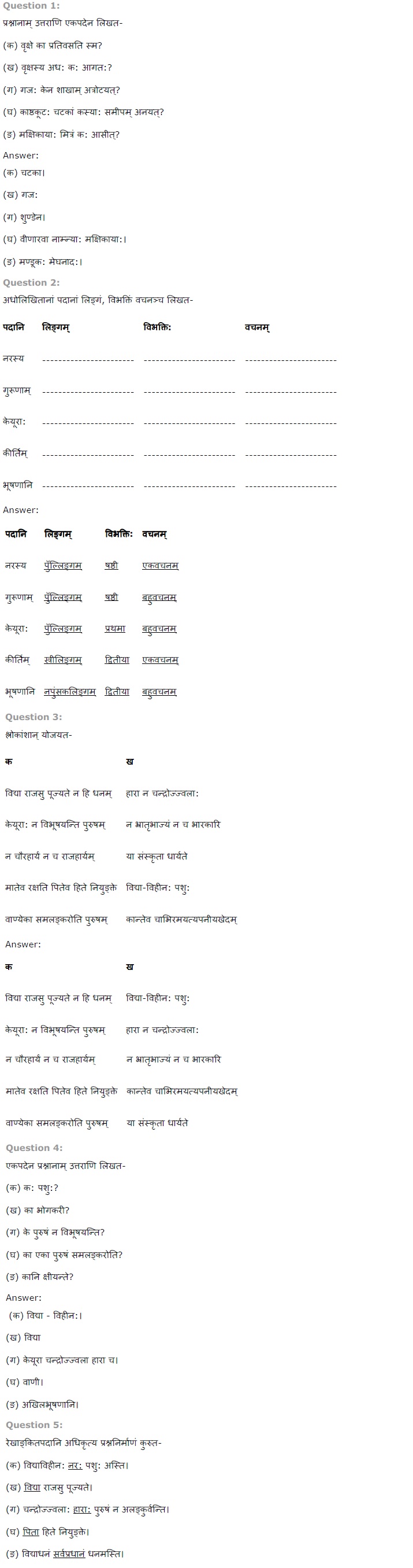 NCERT Solutions for Class 7 Sanskrit Ruchira for Chapter 12 कल्पलतेव विद्या
