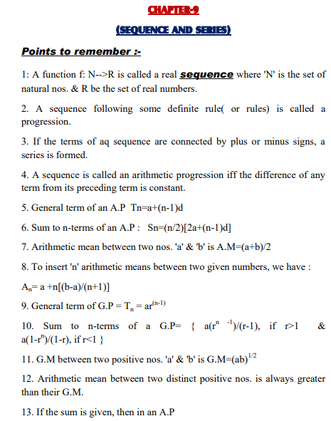 Class_11_Maths_Sequence_and_Series_Formulaes_and_Questions