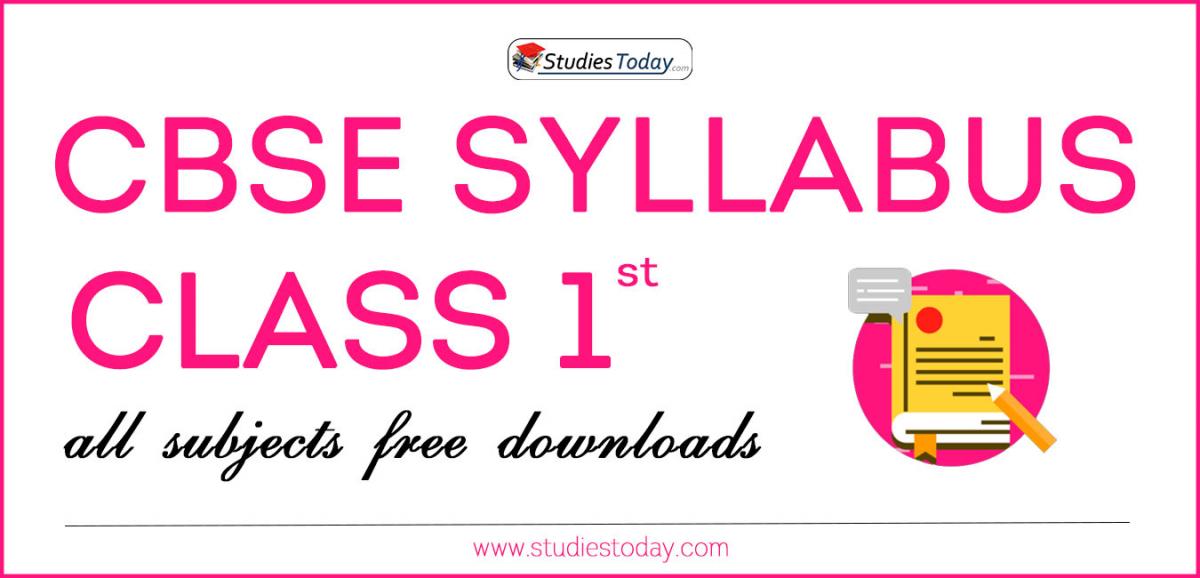 CBSE Class 1 Syllabus for All Subjects