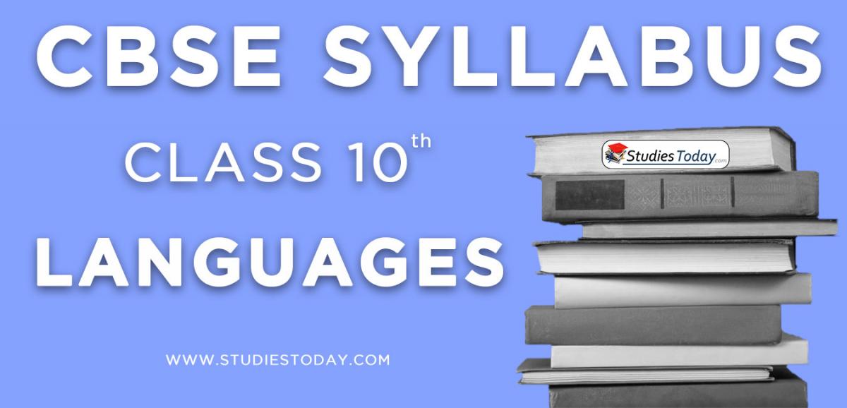 CBSE Class 10 Syllabus for Languages 2020 2021