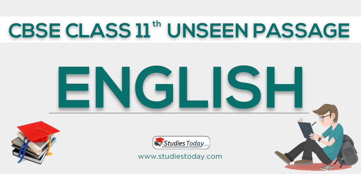 CBSE Class 11 English Unseen Passage
