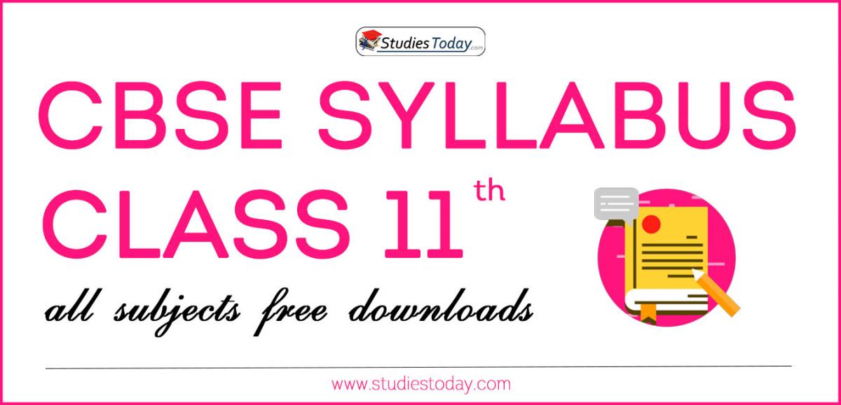 CBSE Class 11 Syllabus for All Subjects