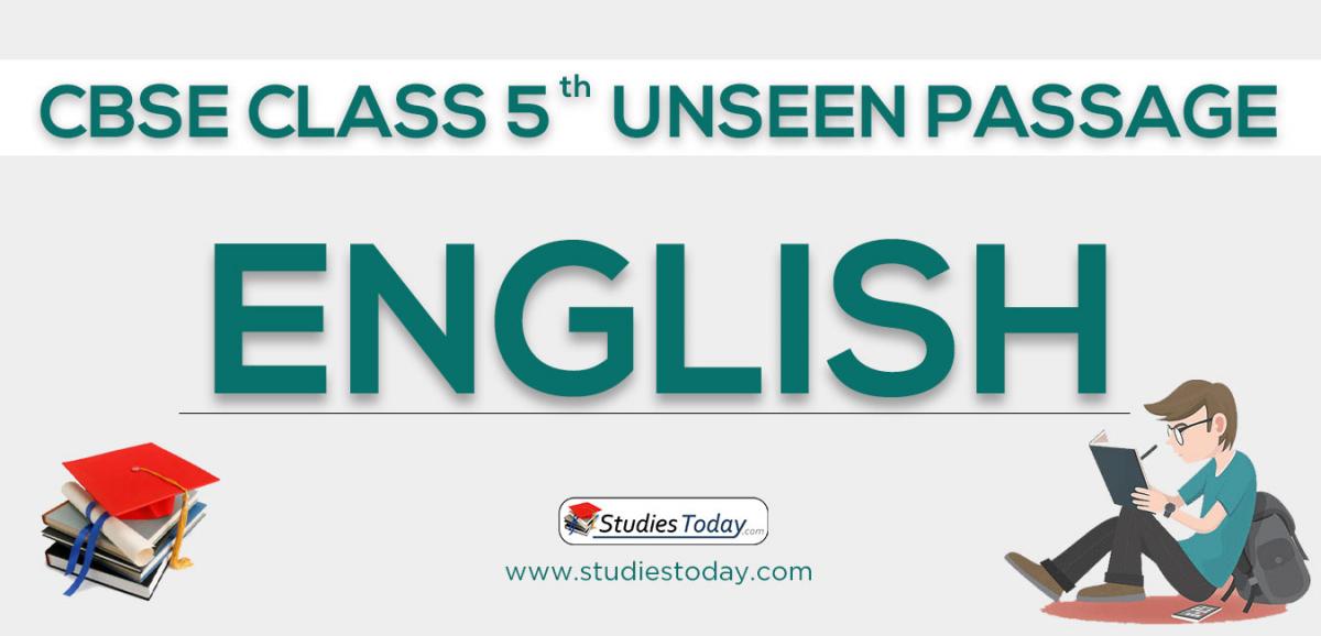 CBSE Class 5 English Unseen Passage