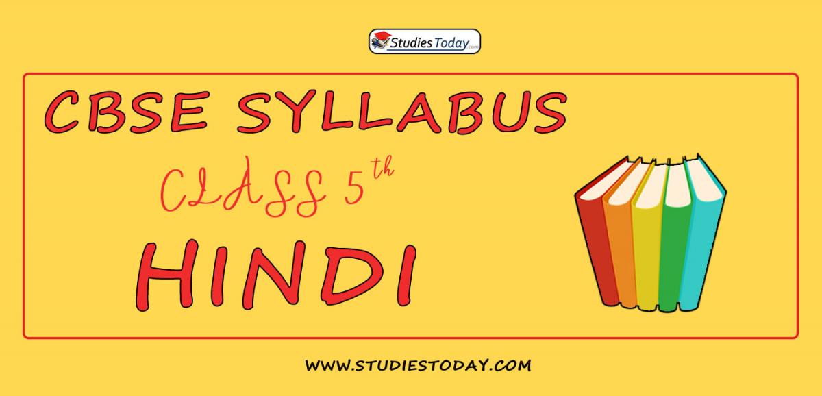 CBSE Class 5 Syllabus for Hindi 2020 2021