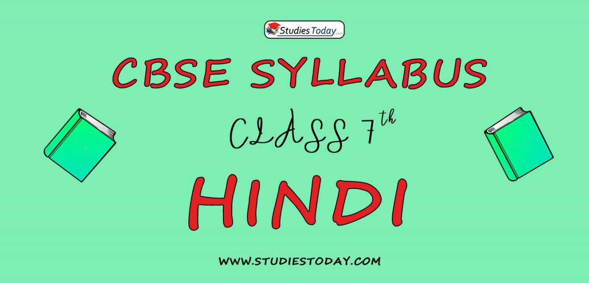 CBSE Class 7 Syllabus for Hindi 2020 2021