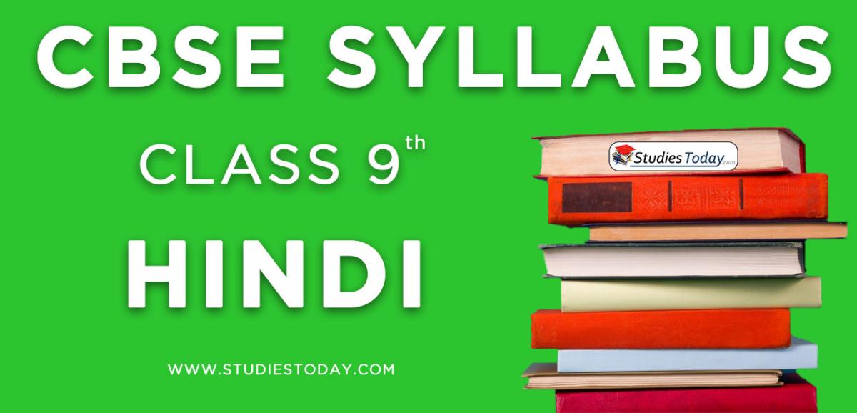 CBSE Class 9 Syllabus for Hindi 2020 2021