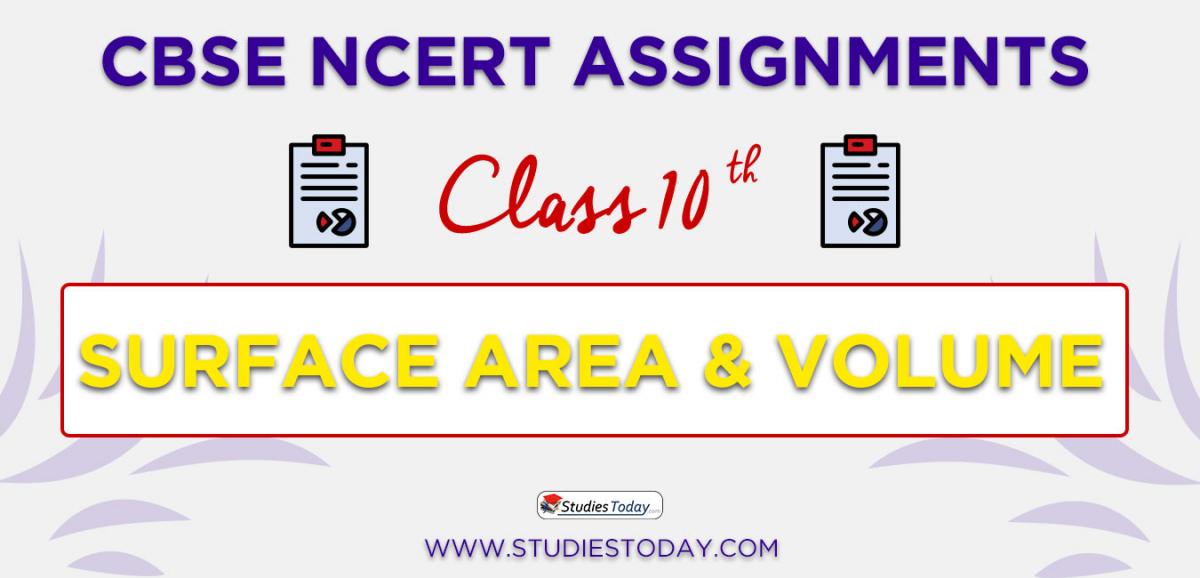 CBSE NCERT Assignments for Class 10 Surface Area and Volume