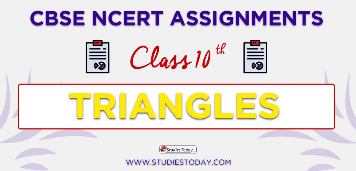 CBSE NCERT Assignments for Class 10 Triangles