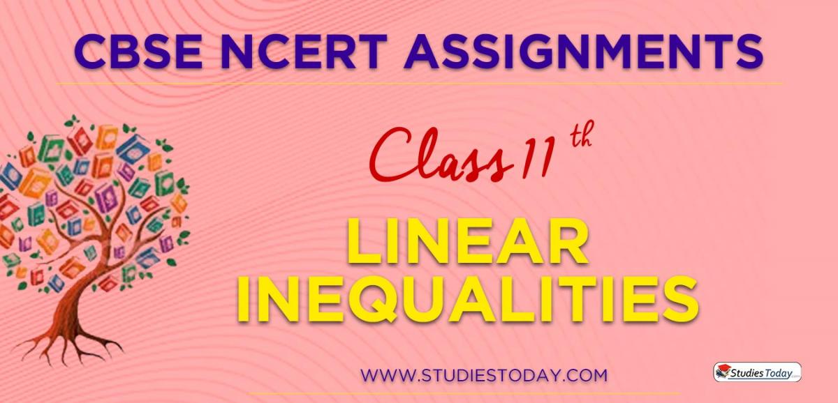 CBSE NCERT Assignments for Class 11 Linear Inequalities
