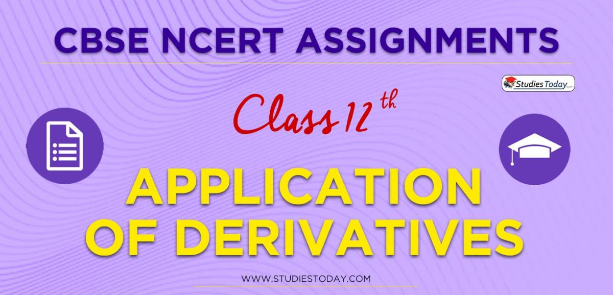 CBSE NCERT Assignments for Class 12 Application Of Derivatives