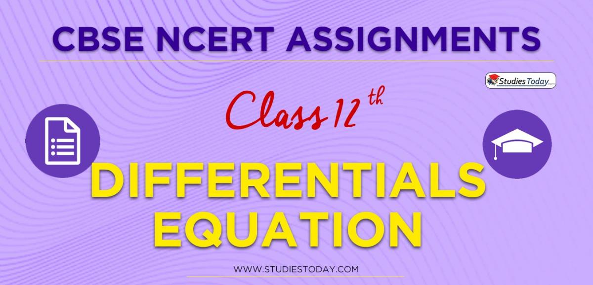 CBSE NCERT Assignments for Class 12 Differentials Equation