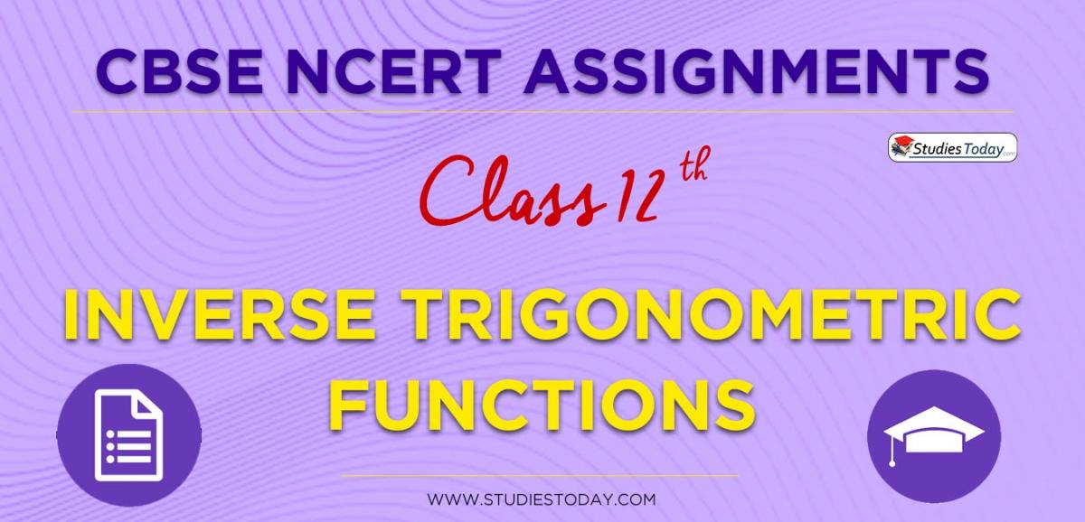 CBSE NCERT Assignments for Class 12 Inverse Trigonometric Functions