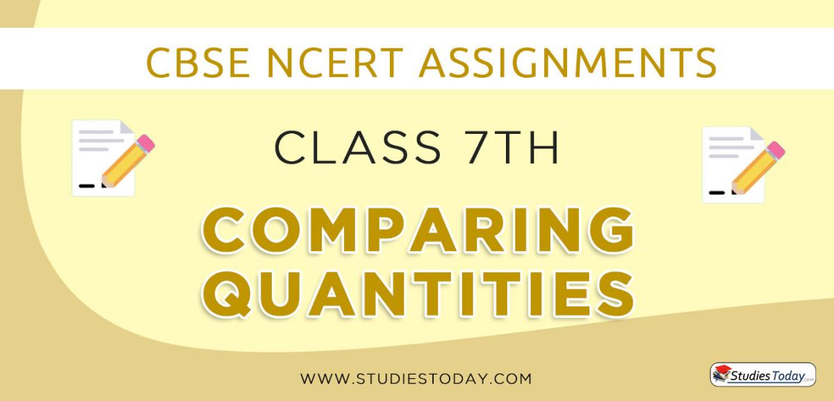 CBSE NCERT Assignments for Class 7 Comparing Quantities