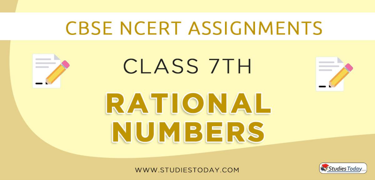CBSE NCERT Assignments for Class 7 Rational Numbers