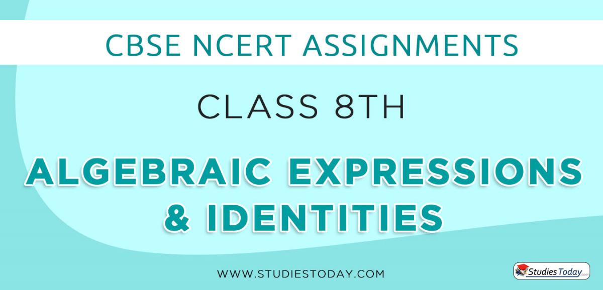 CBSE NCERT Assignments for Class 8 Algebraic Expressions and Identities