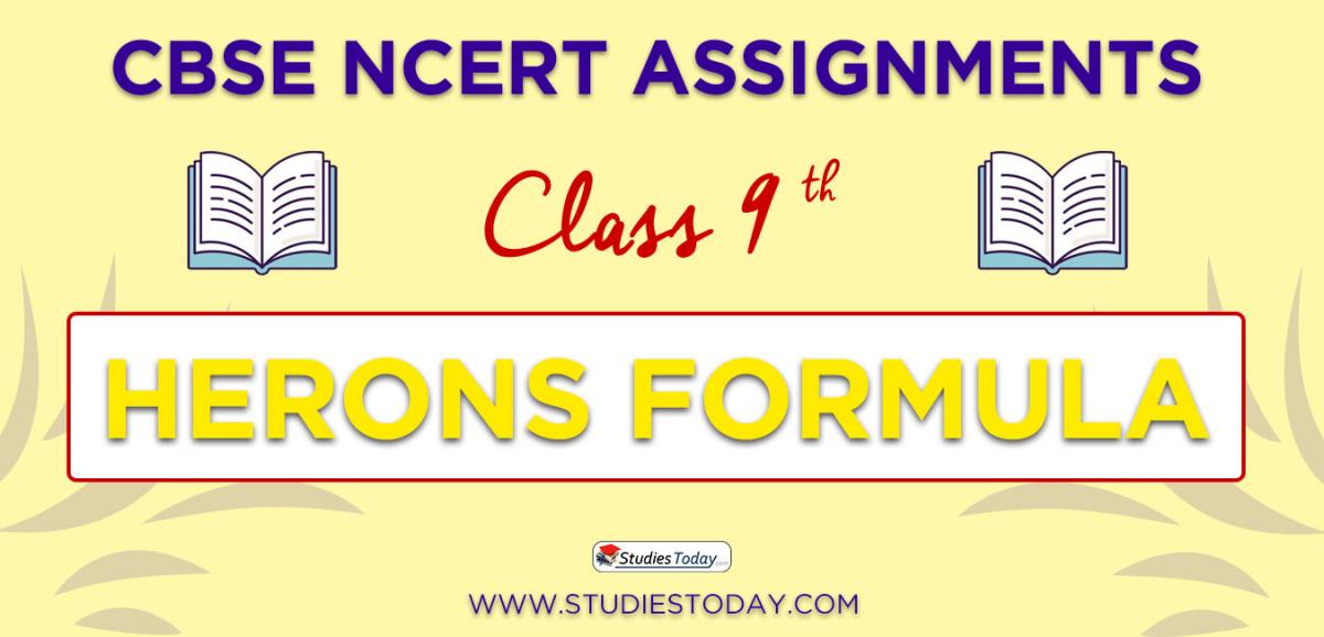 CBSE NCERT Assignments for Class 9 Herons Formula