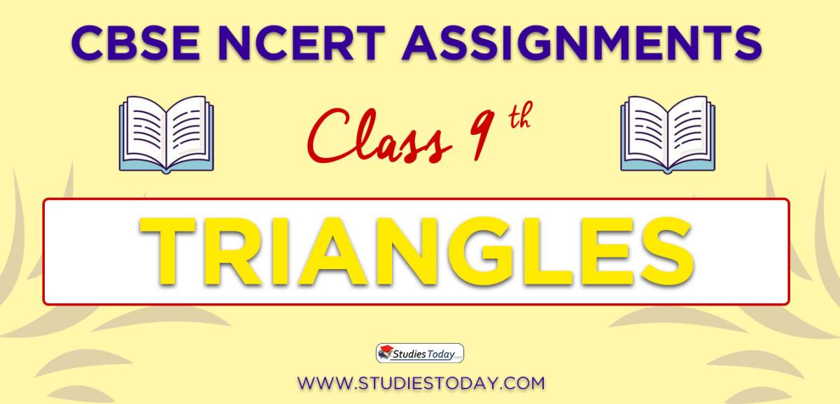 CBSE NCERT Assignments for Class 9 Triangles