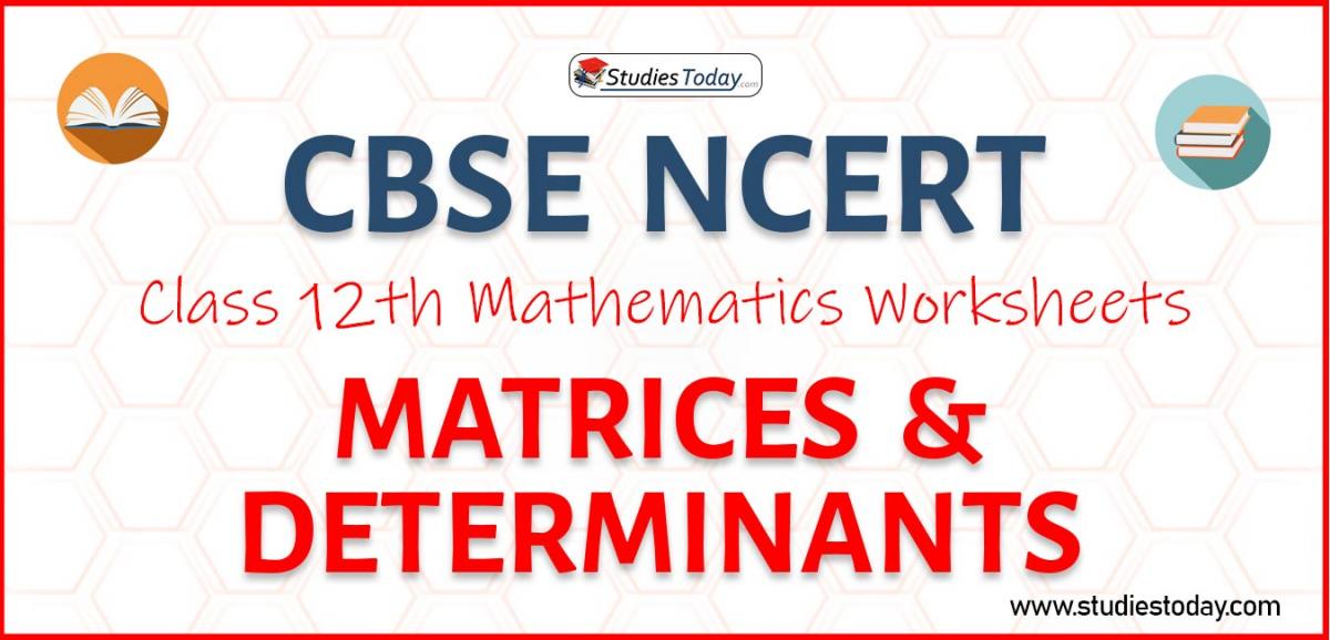 CBSE NCERT Class 12 Matrices & Determinants Worksheets