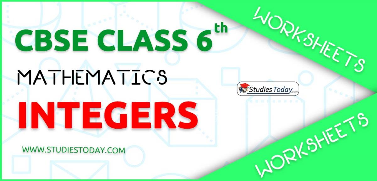 CBSE NCERT Class 6 Integers Worksheets