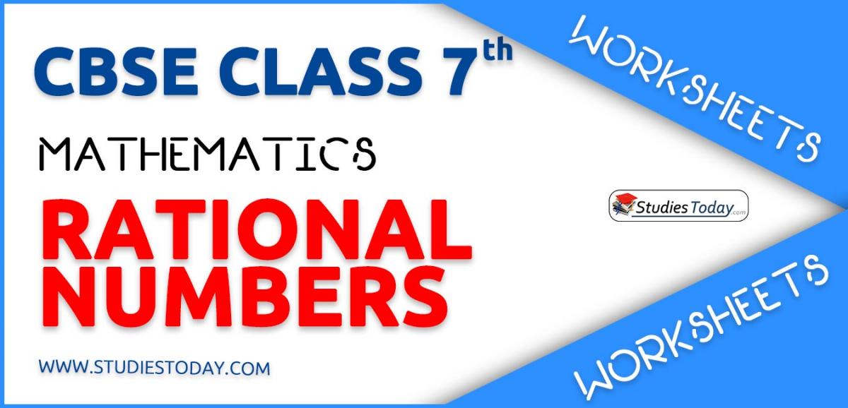 CBSE NCERT Class 7 Rational Numbers Worksheets
