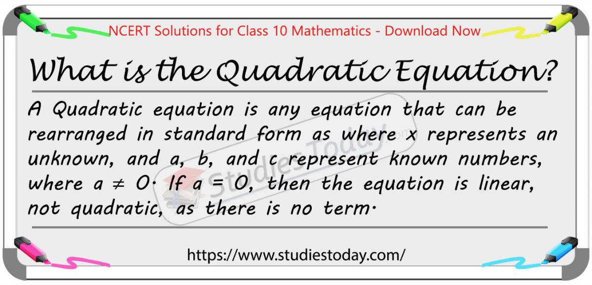 NCERT Solutions for Class 10 Quadratic Equation